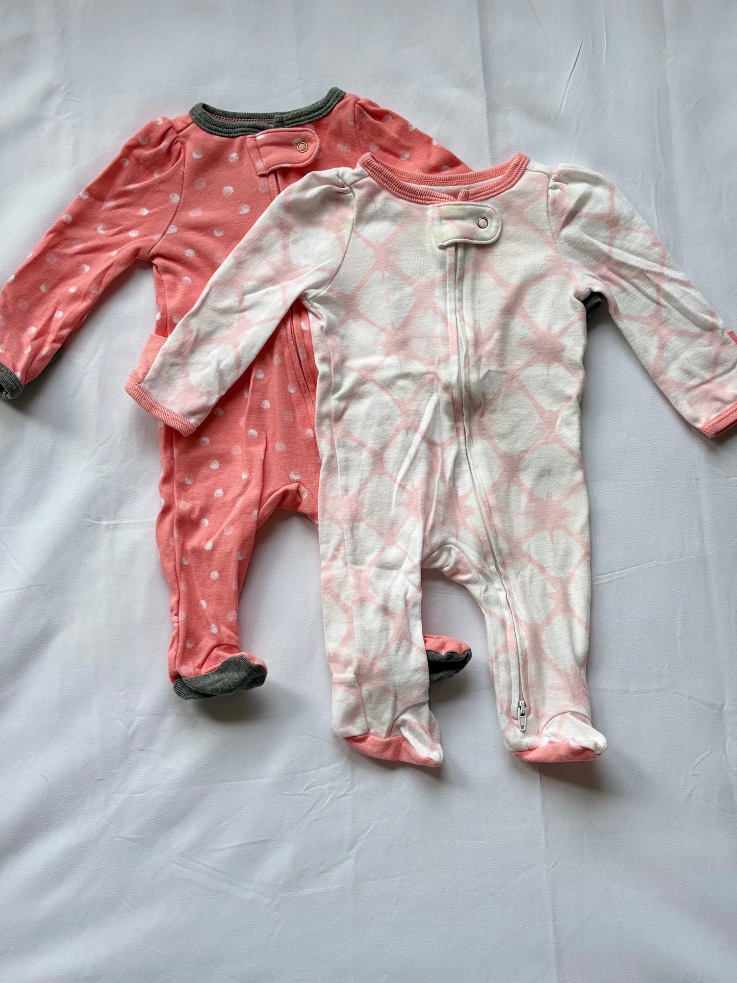 #88 Cloud Island Pink Footie PJs Girls Size Newborn