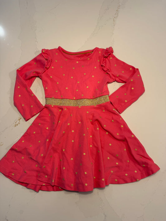#133 Boden dress 4-5 coral/pink color