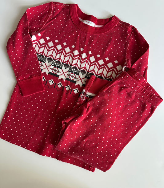 Seller #39 Hanna girl boy 2T red fair isle pajamas
