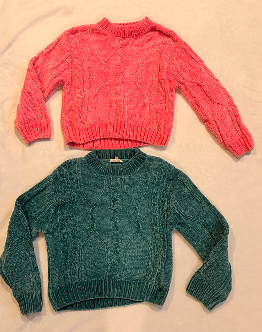 #102 -  Jessica Simpson girls size 14/16 velvety sweaters x 2