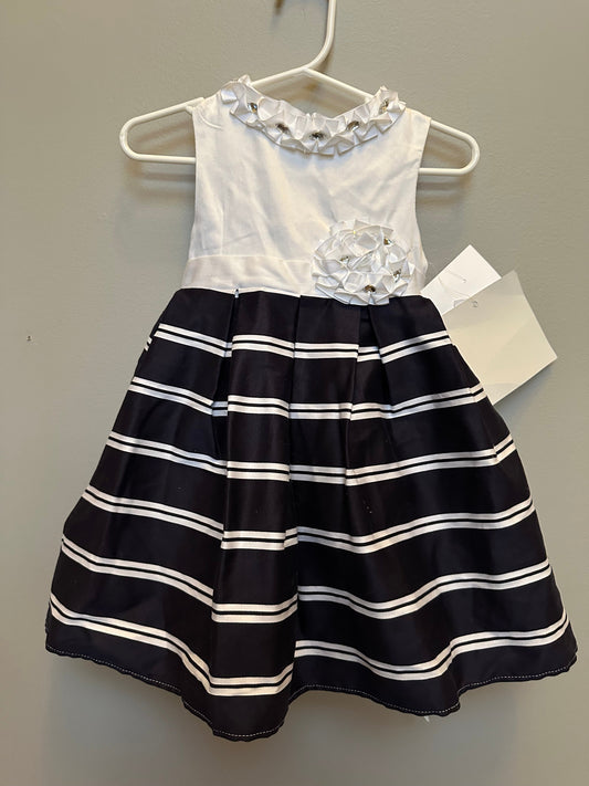 #130 New NWT Sugar Plum Sz 18 M Girls Dress Navy White Retail $78