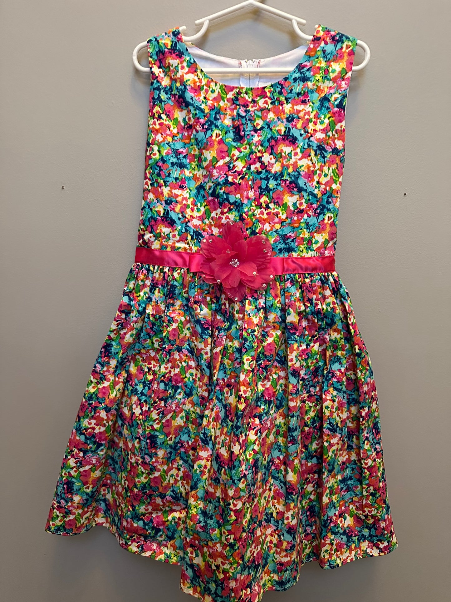 #130 Rare Editions Sz 10 Girls Dress Floral Worn Once Retailed $78