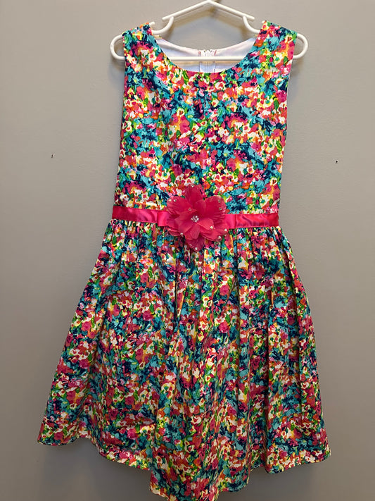 #130 Rare Editions Sz 10 Girls Dress Floral Worn Once Retailed $78
