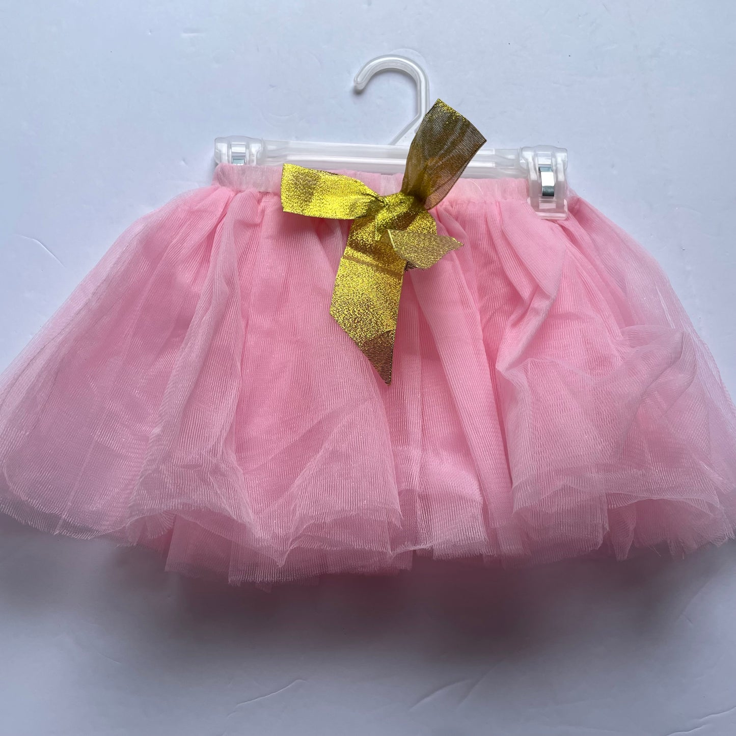 Seller 67 - NEW Pink Tutu Skirt with Gold Bow small