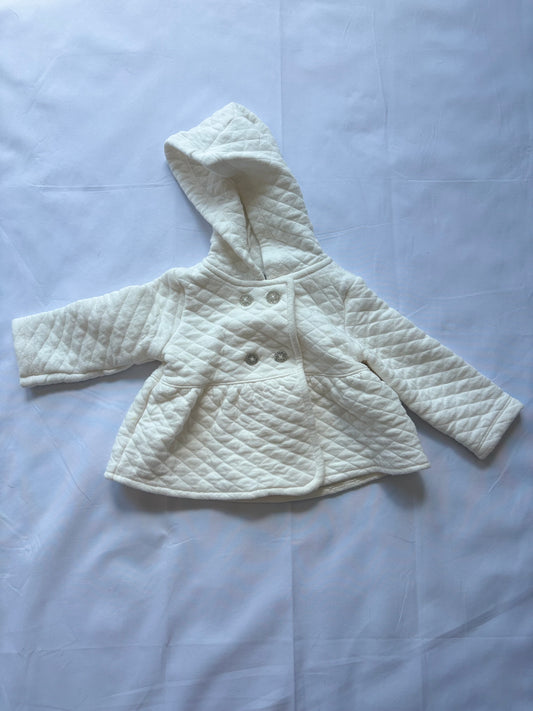 #88 Carters White Quilted Jacket Girls Size 9M