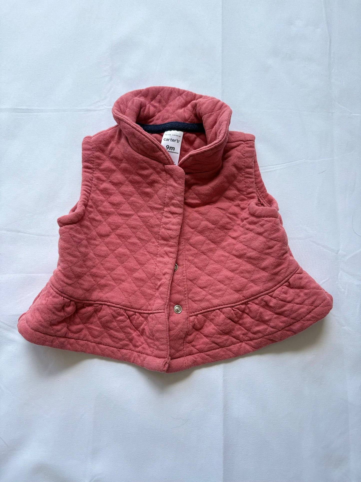 #88 Carters Pink Quilted Vest Girls Size 9M