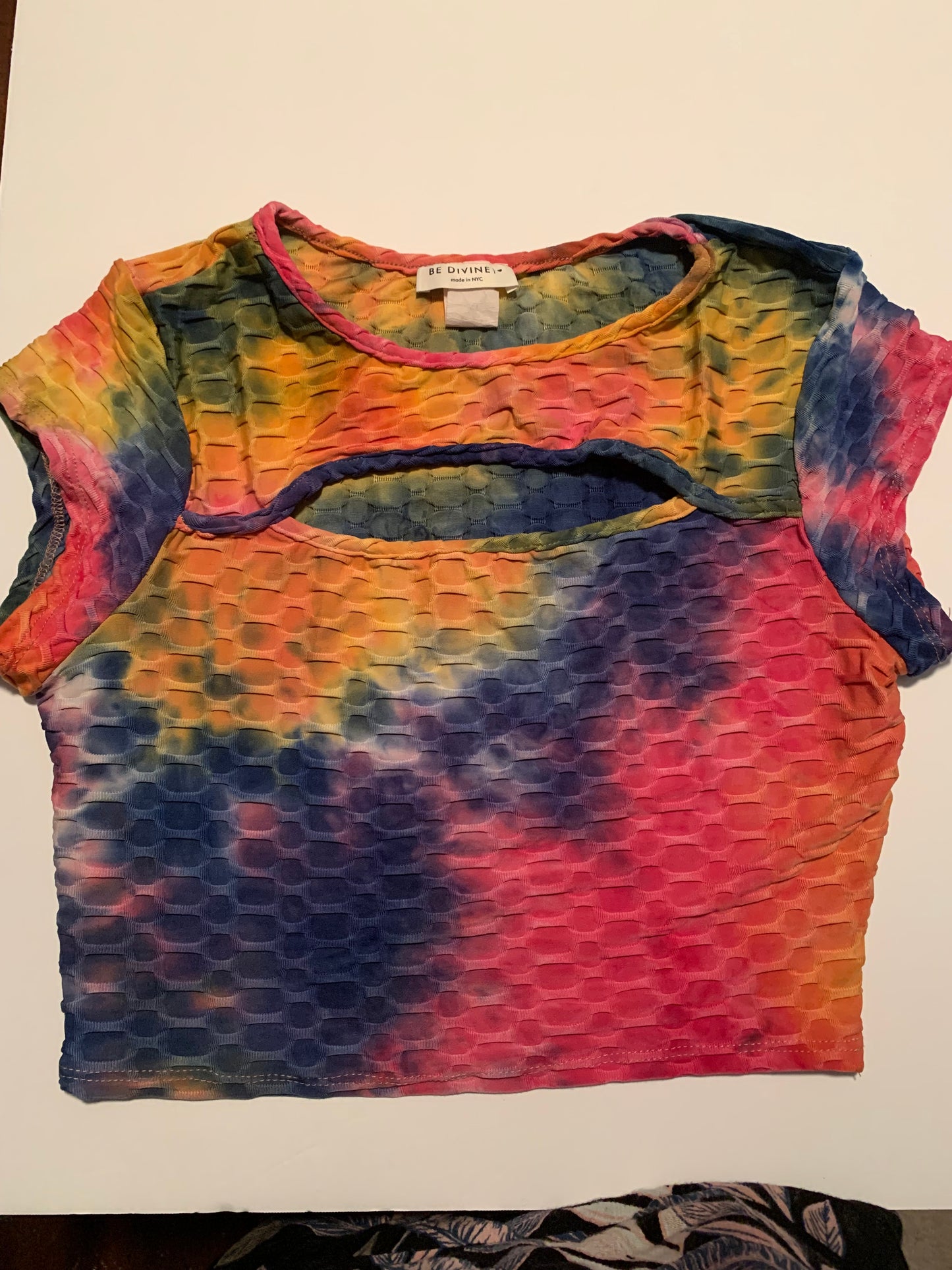 Womens super stretchy waffle material top size XL