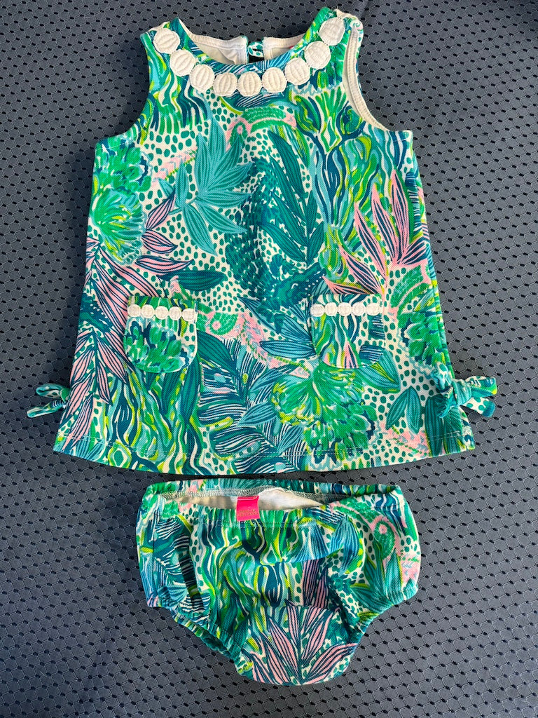 Lilly Pulitzer 18-24 months with Bloomers. First Owner. Summer 2023 Pattern. EUC-worn once