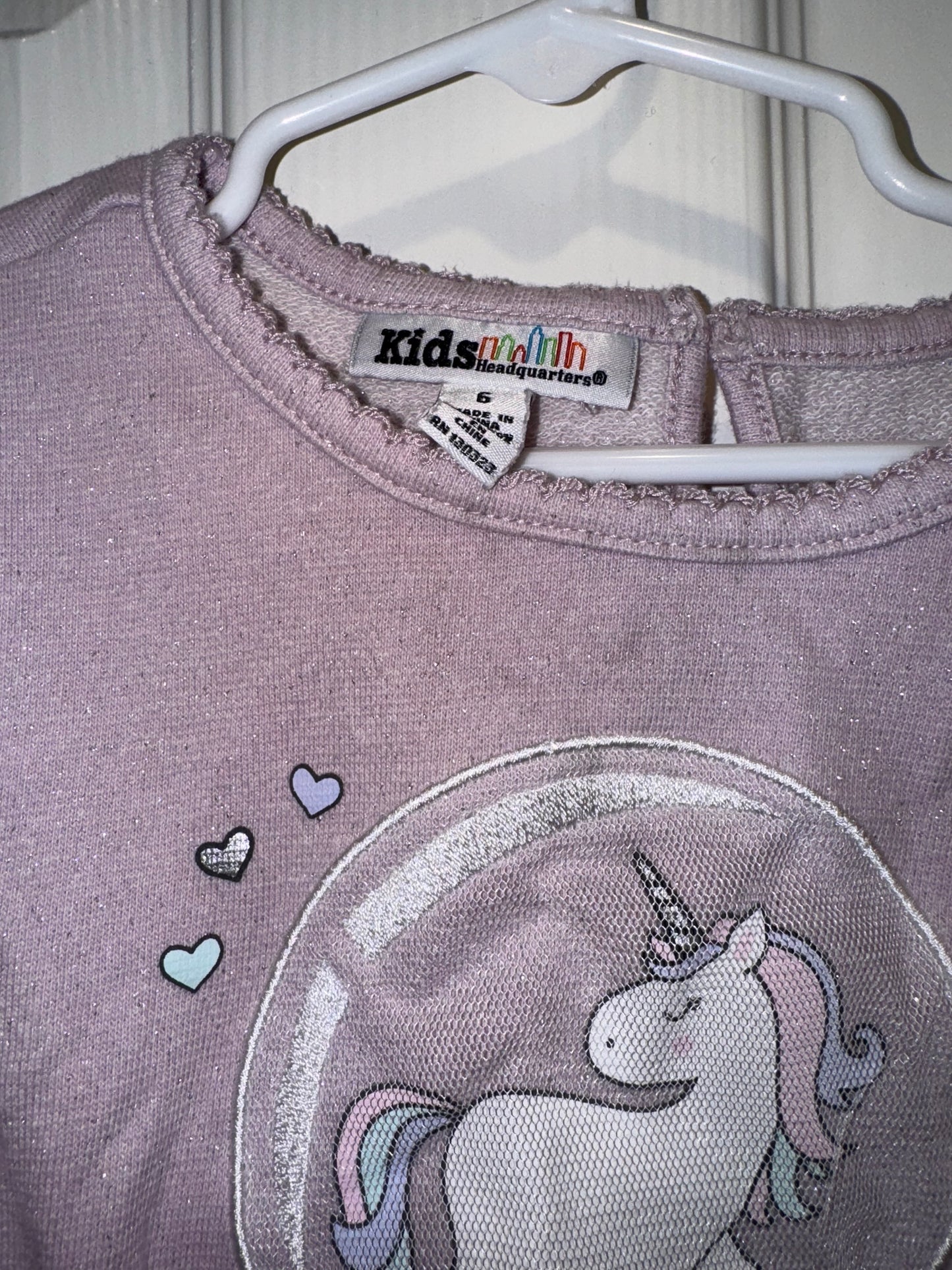 #53 girl kids headquarters long sleeve top size 6