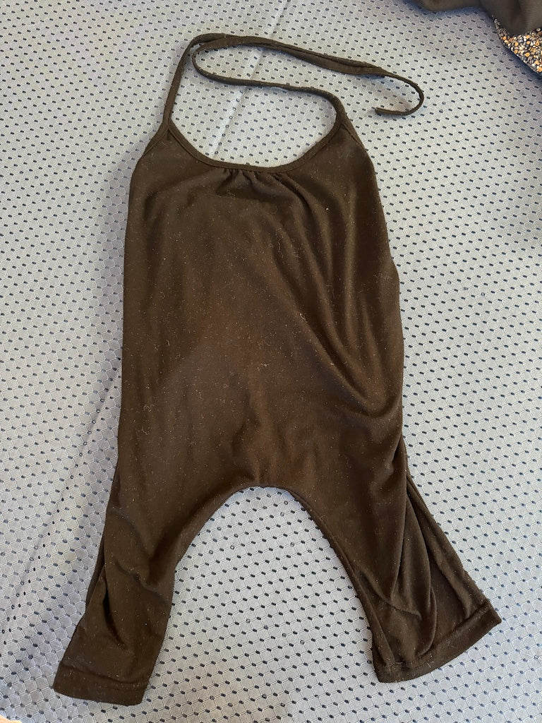 Black Girls Pant Romper Tie Neck Size 2T. EUC So Cute/Edgy with some Doc Martens or sassy shoes