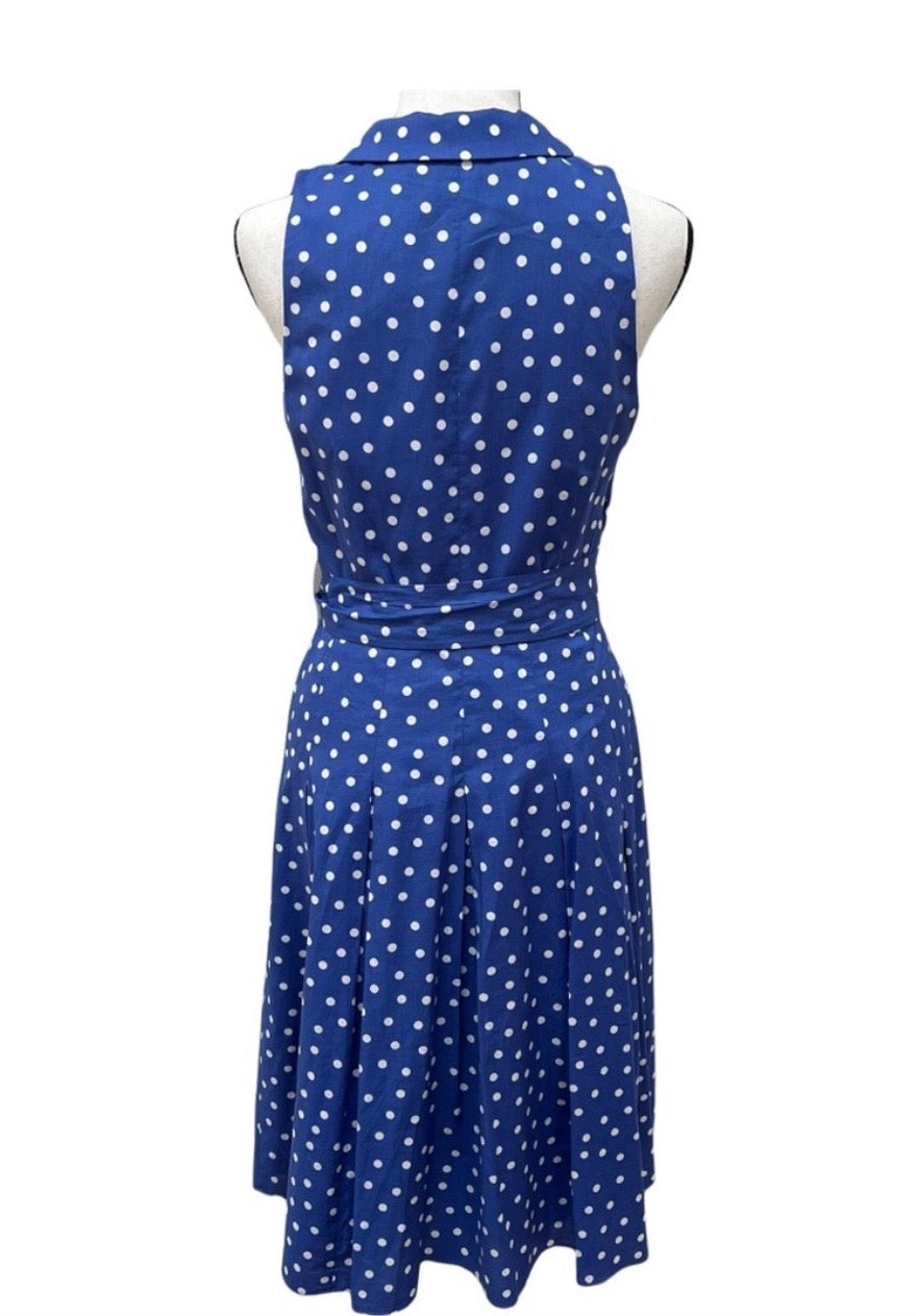 #130 Black Label Evan Picone Sz 4 Polka Dot Womens Dress