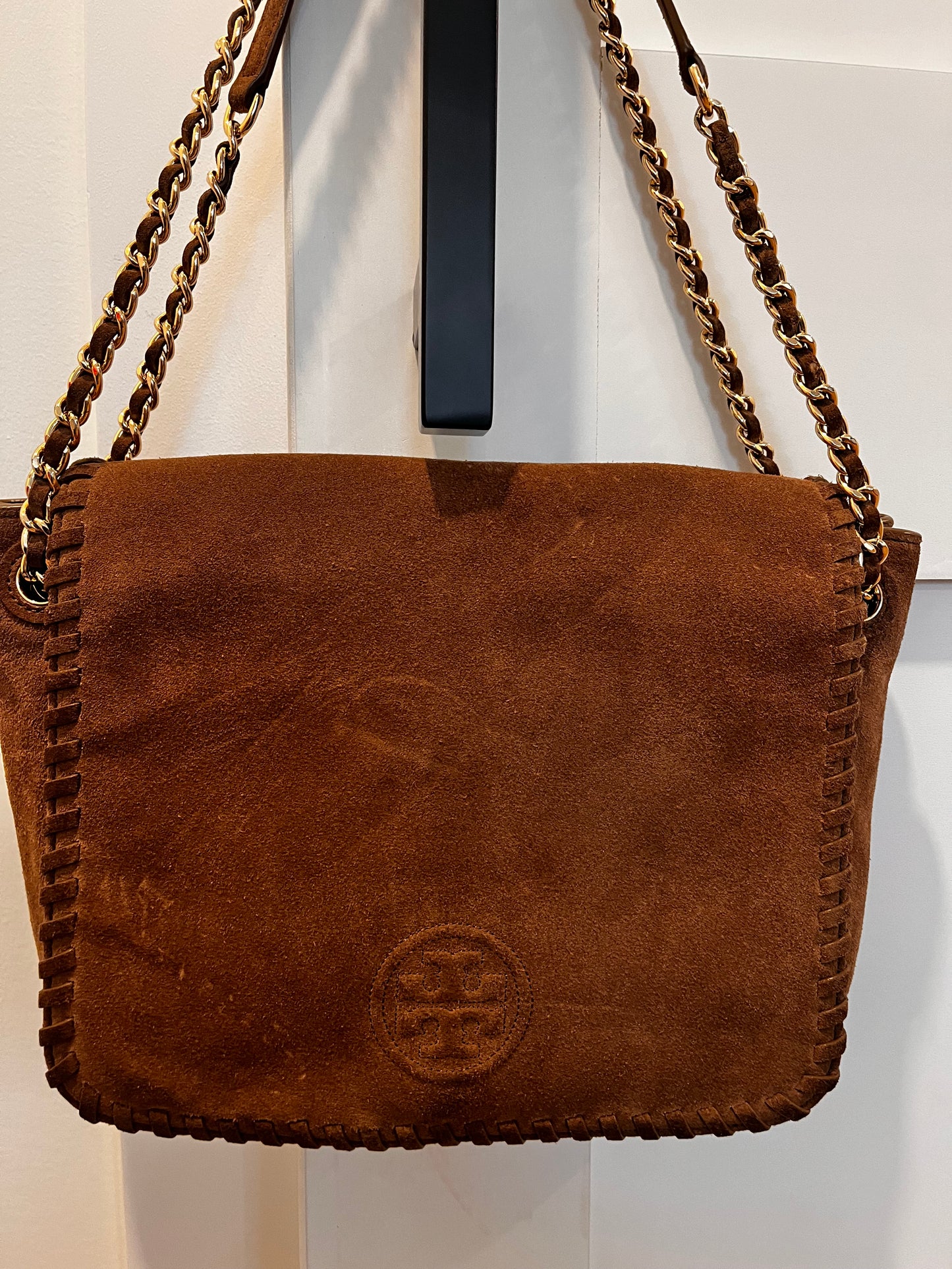 #47 Tory Burch Marion Suede Flap shoulder bag