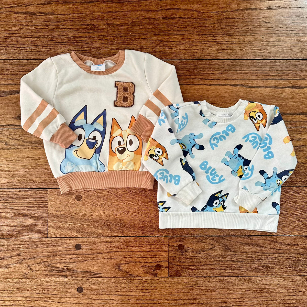 #113	EUC Boys Bluey Crewneck Sweatshirts, set of 2, size 2T
