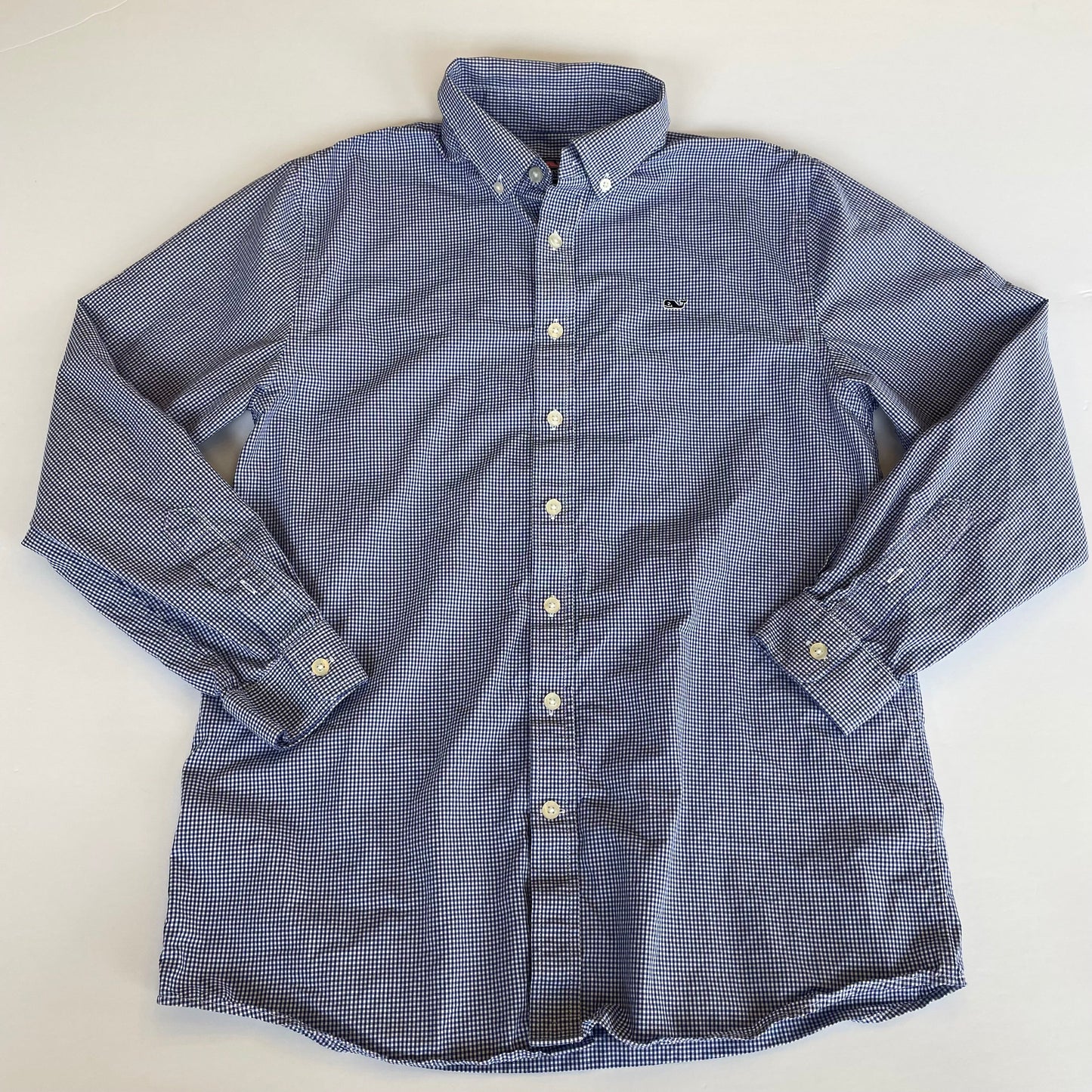 #118 | Size XL / 18 | Vineyard Vines Boys Blue Check Button Down Shirt