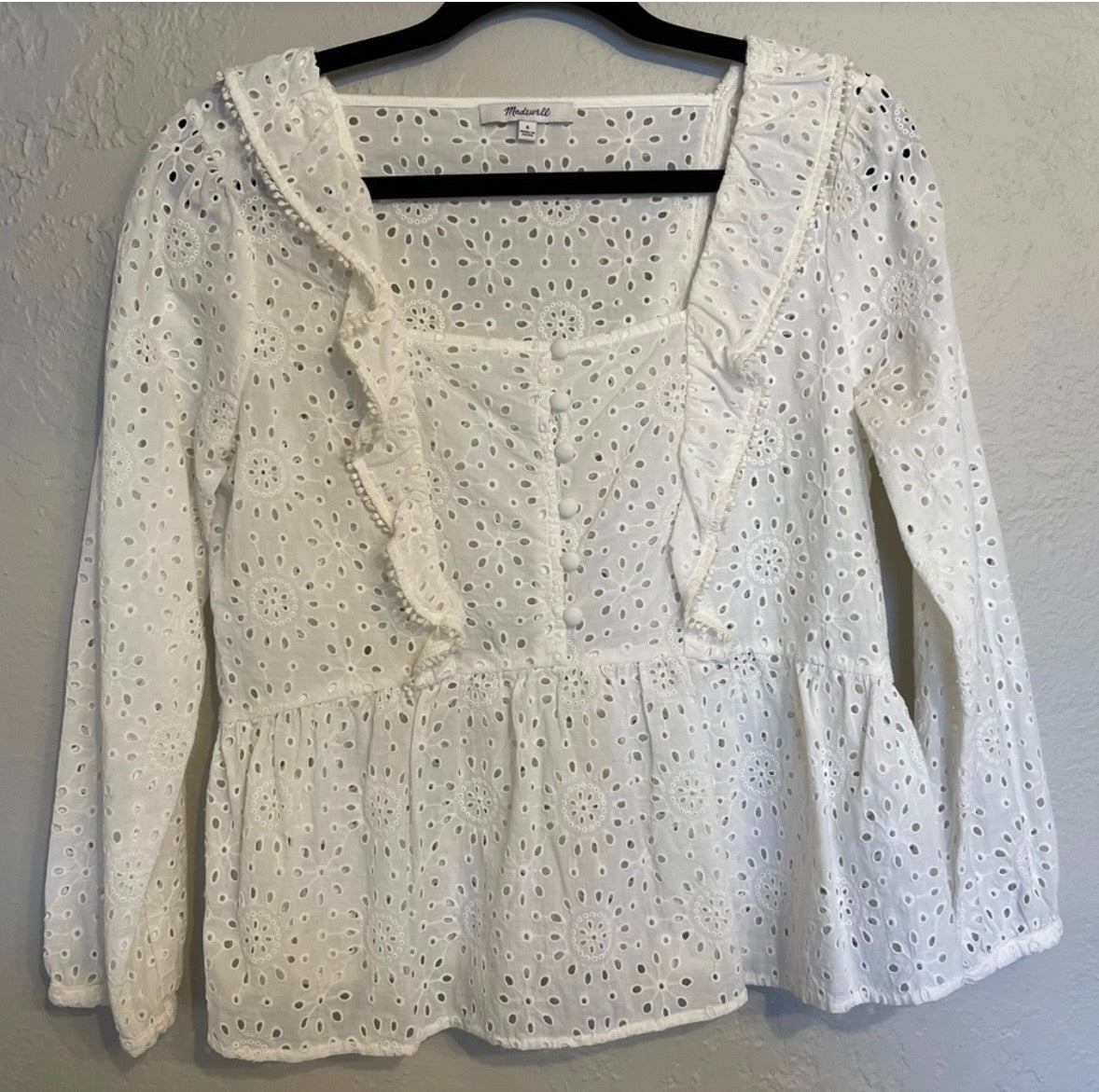 #130 Madewell Women’s Sz Small Eyelet Top