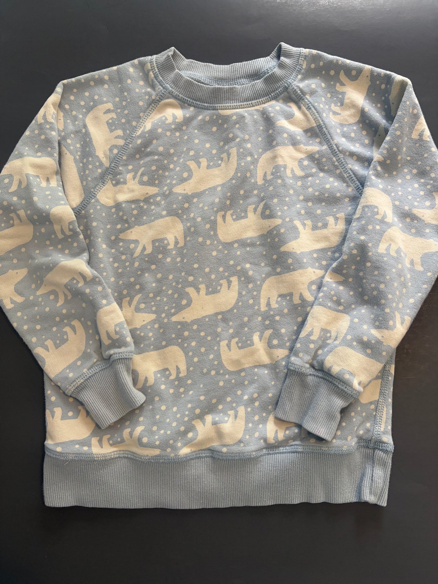 Seller #91 Girls' size 6-7 Hanna Andersson polar bear terry sweatshirt VGUC
