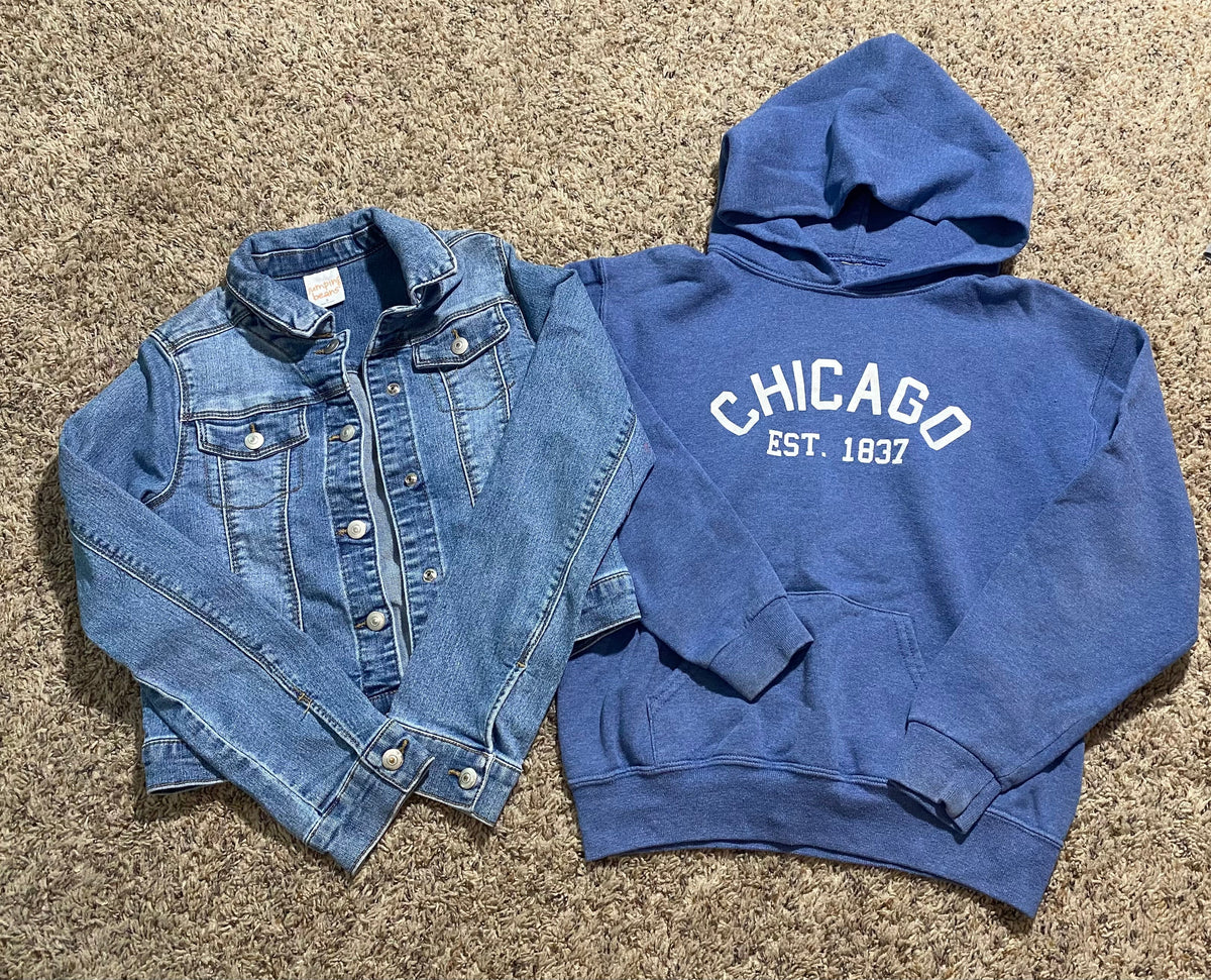 Reduced! Seller #57 Girls size 8 sweatshirt and Jean jacket