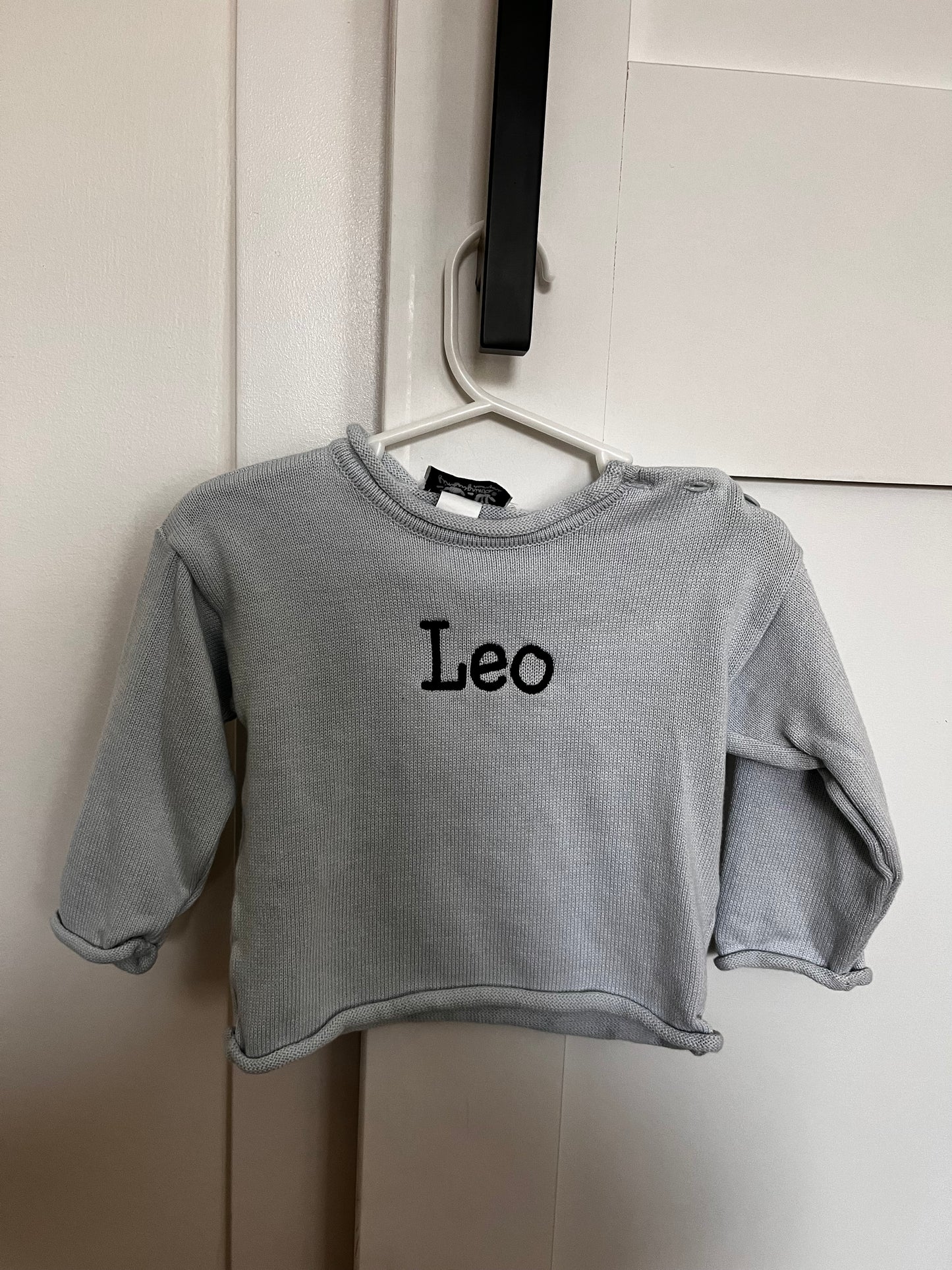 #47 Boutique boys embroidered “Leo” sweater size 12 months