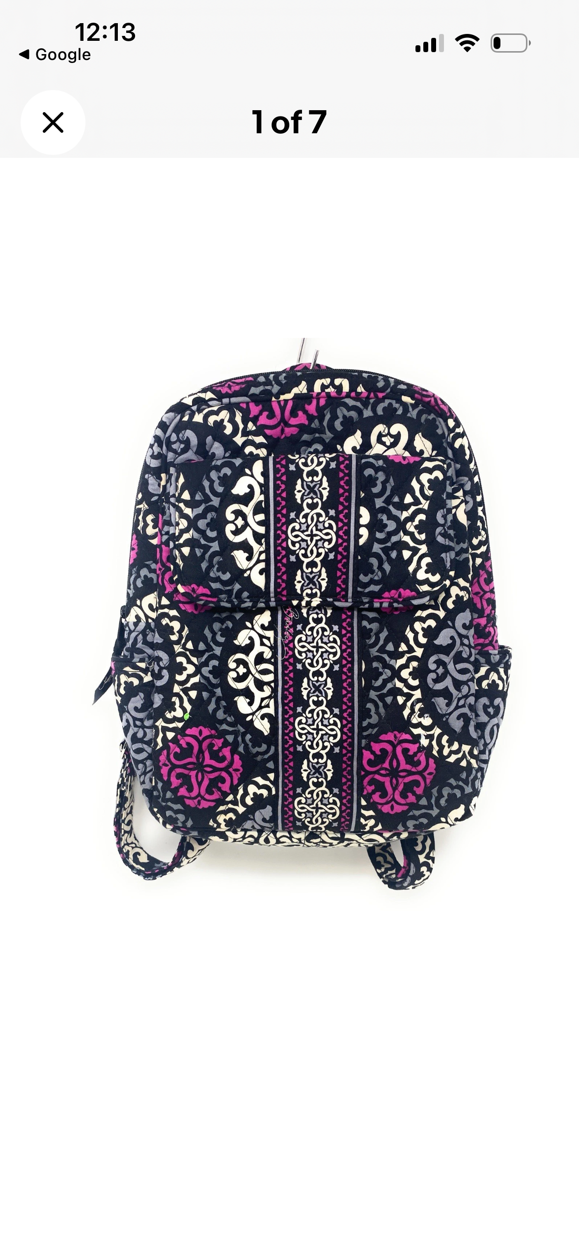 #130 Vera Bradley Magenta and Black Small Backpack