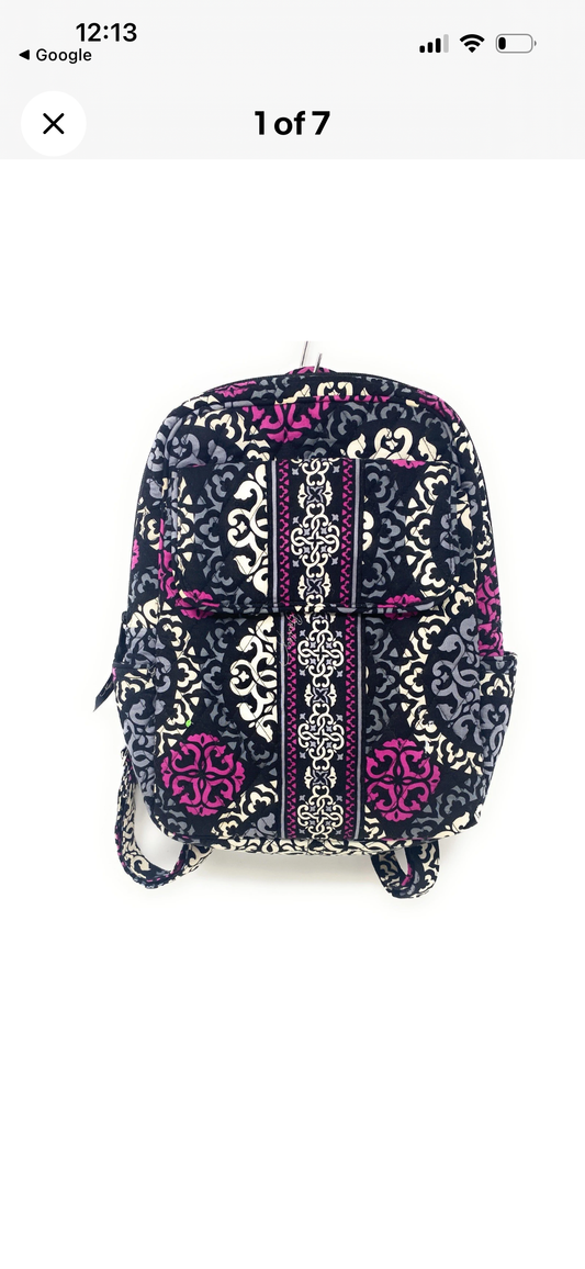 #130 Vera Bradley Magenta and Black Small Backpack