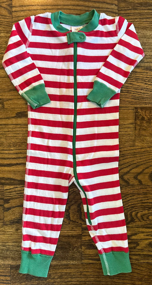 #75 Hanna Andersson Unisex Red Stripe Pajamas, Size 18-24 m