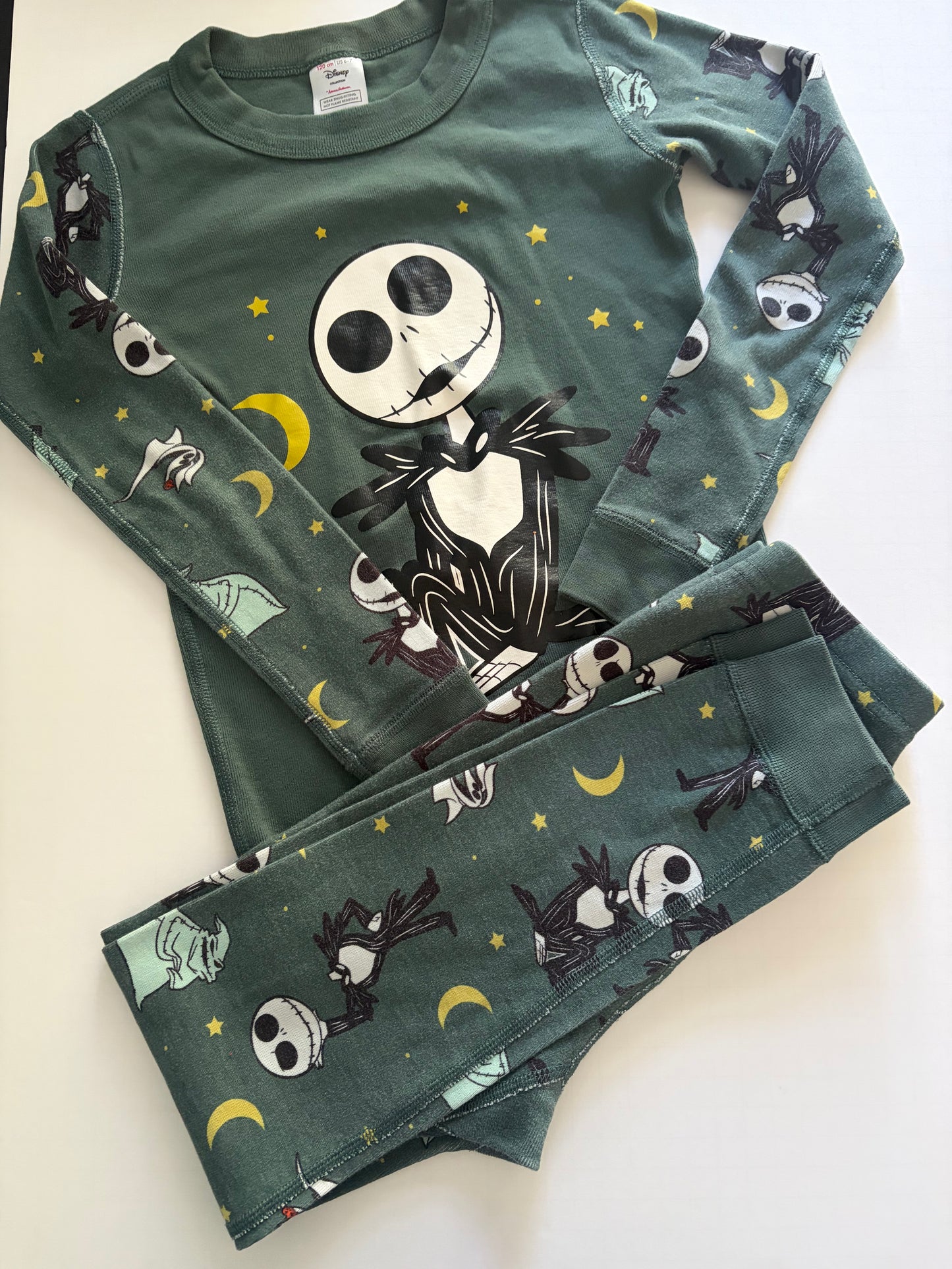 Seller #91 unisex size 6-7 Hanna Andersson Nightmare Before Christmas long john pajamas VGUC