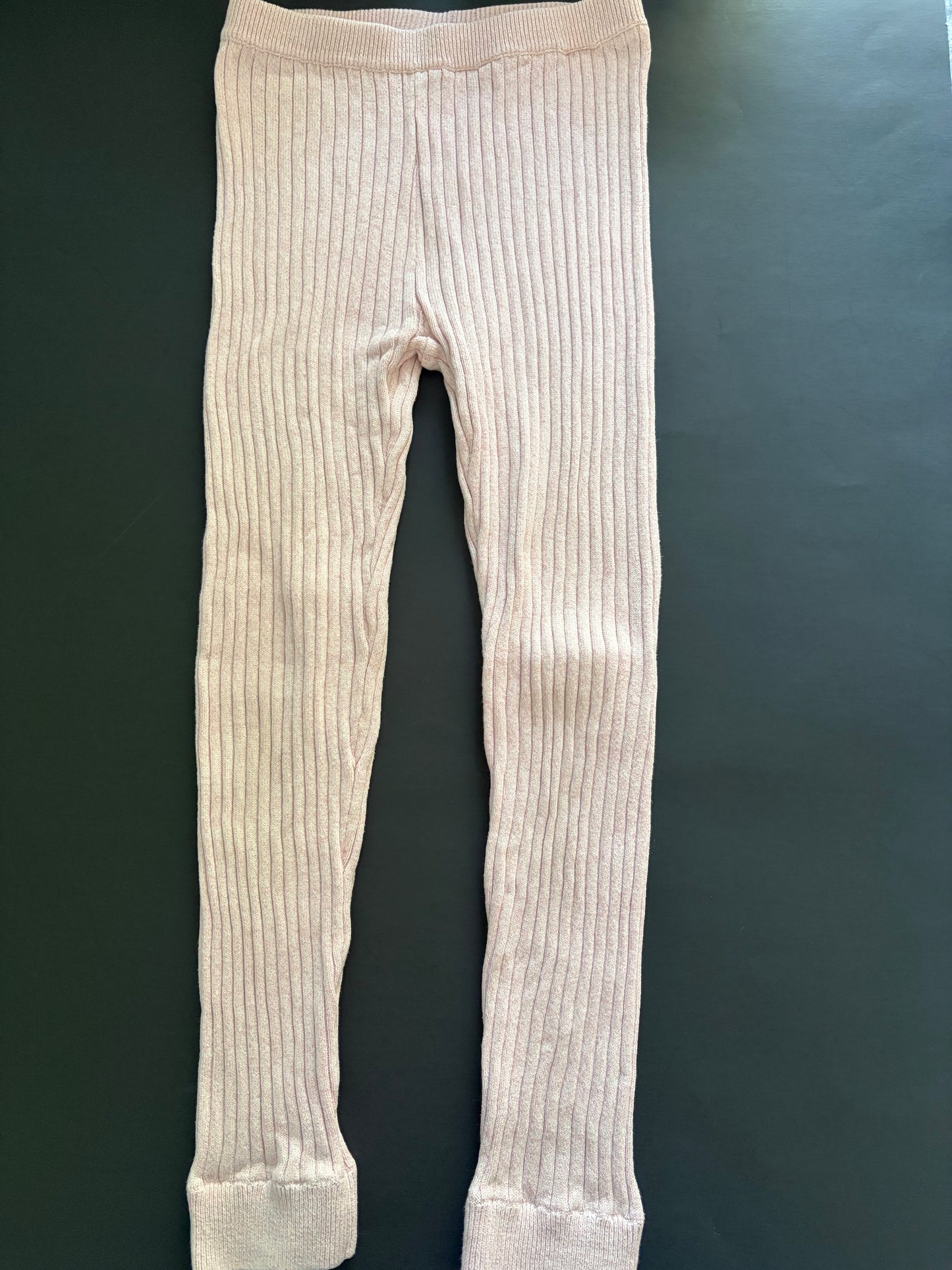 Seller #91 Girls' size 6 Tea Collection ribbed knit leggings in light pink VGUC