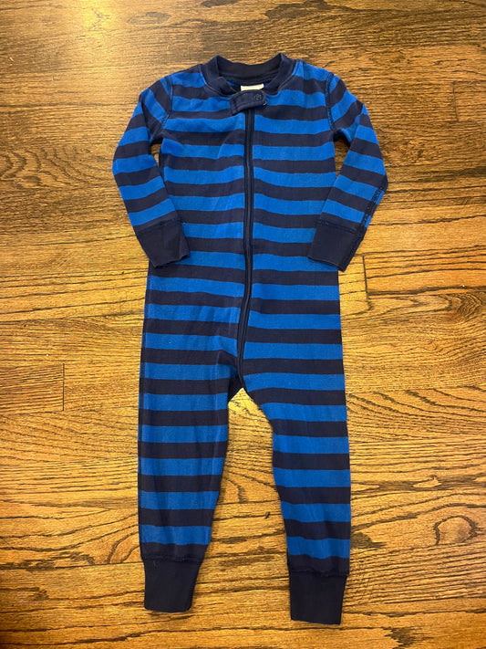 #67 Hanna Andersson blue striped pajamas 2T