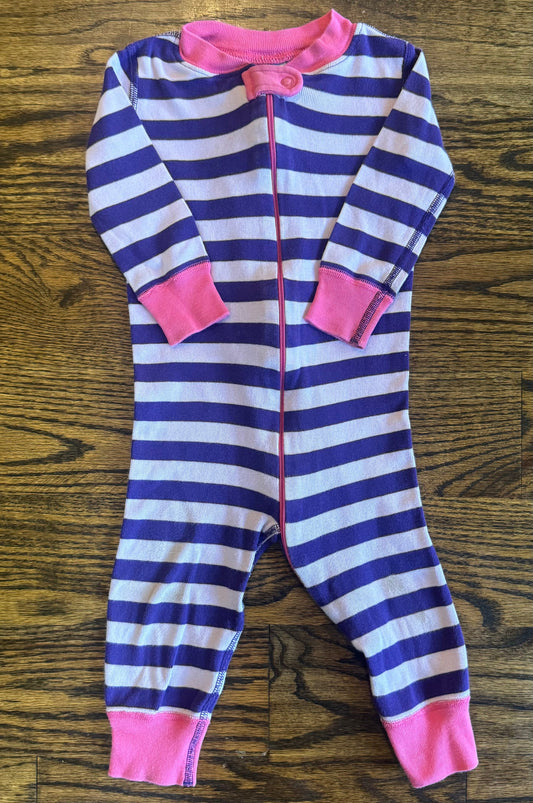 Seller #172 REDUCED Hanna Andersson Girl Purple Striped Sleeper Size 9-18 months