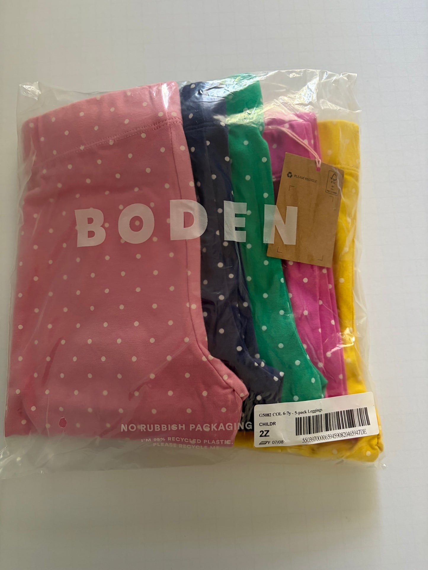 Seller #91 NWT Girls' size 6-7 legging 5-pack NWT!