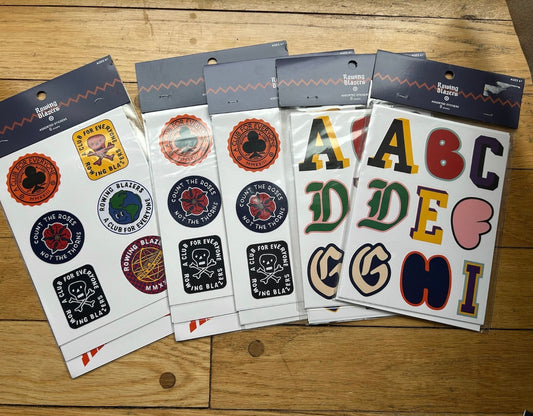 Seller 128 - Rowing Blazers Waterproof Vinyl Sticker Sets 5 packs of 6 sheets