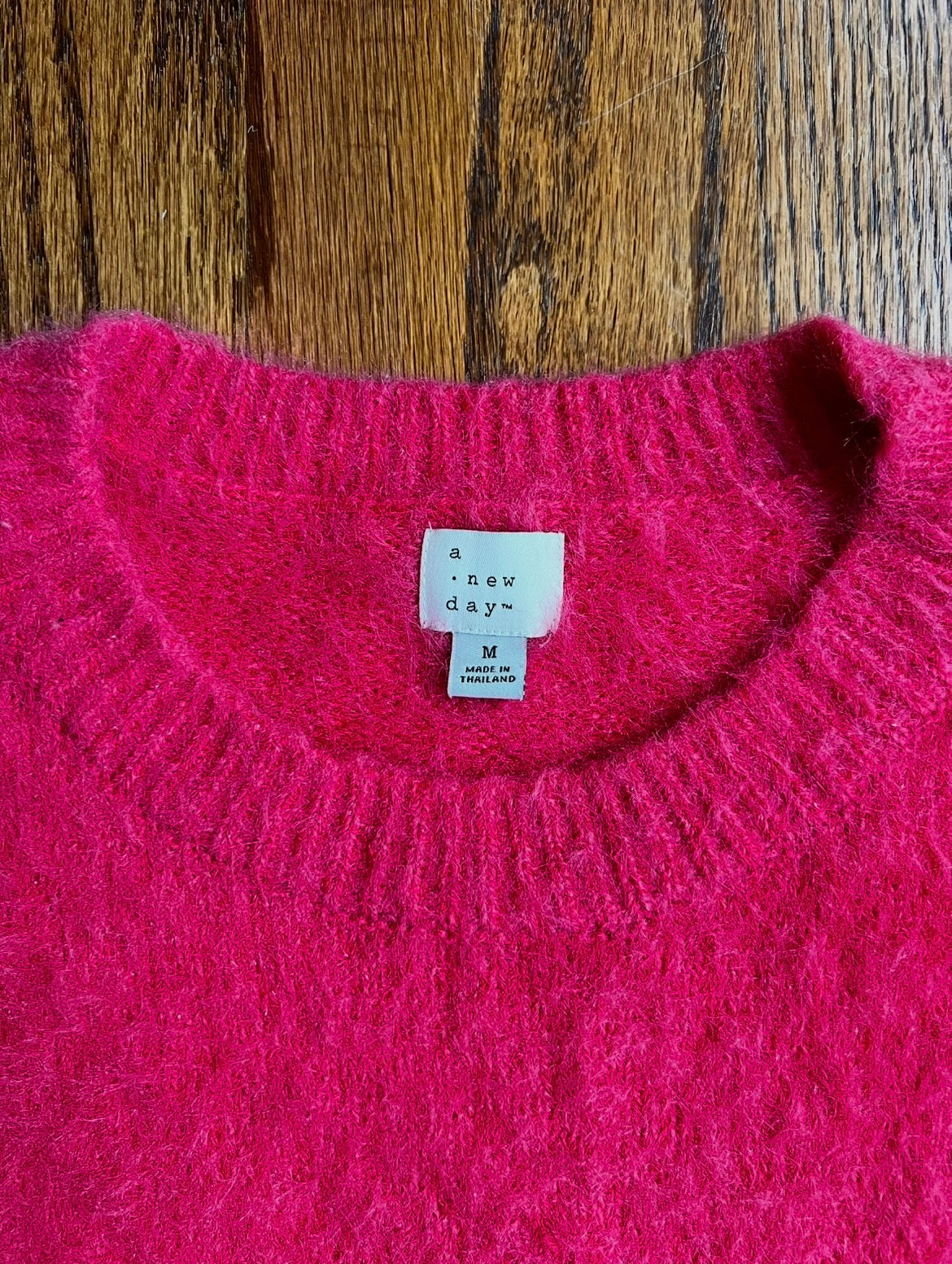Seller #115 - A New Day Women’s M Pink/Coral Fuzzy Sweater, VGUC