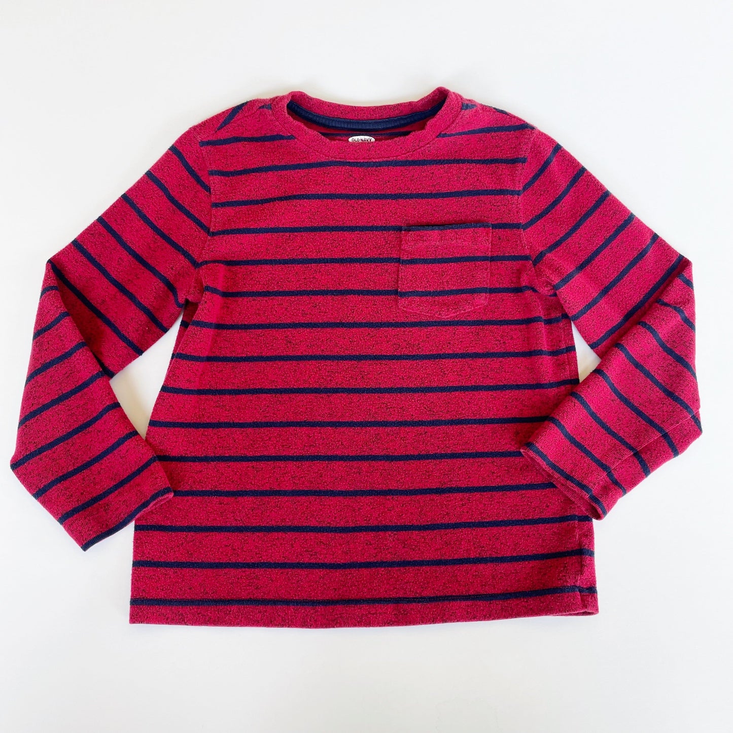 #118 | Size M / 8 | Old Navy Boys Red and Blue Soft Striped Shirt