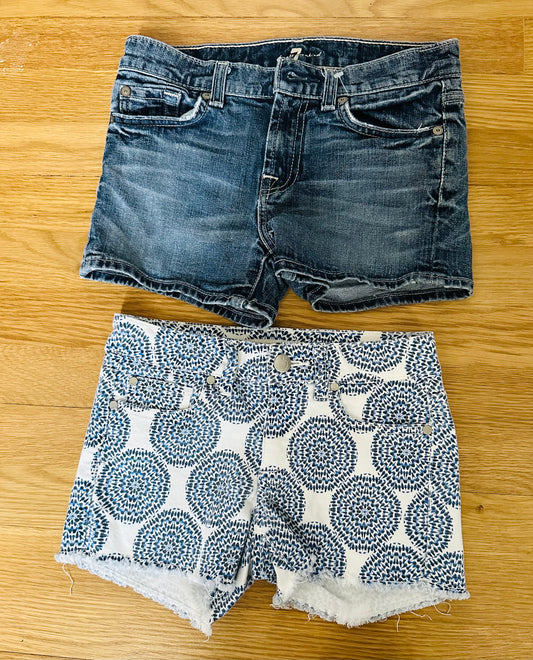 #130 Girls Designer Jean Shorts Bundle Sz 10 Joes Jeans and 7 of all Mankind