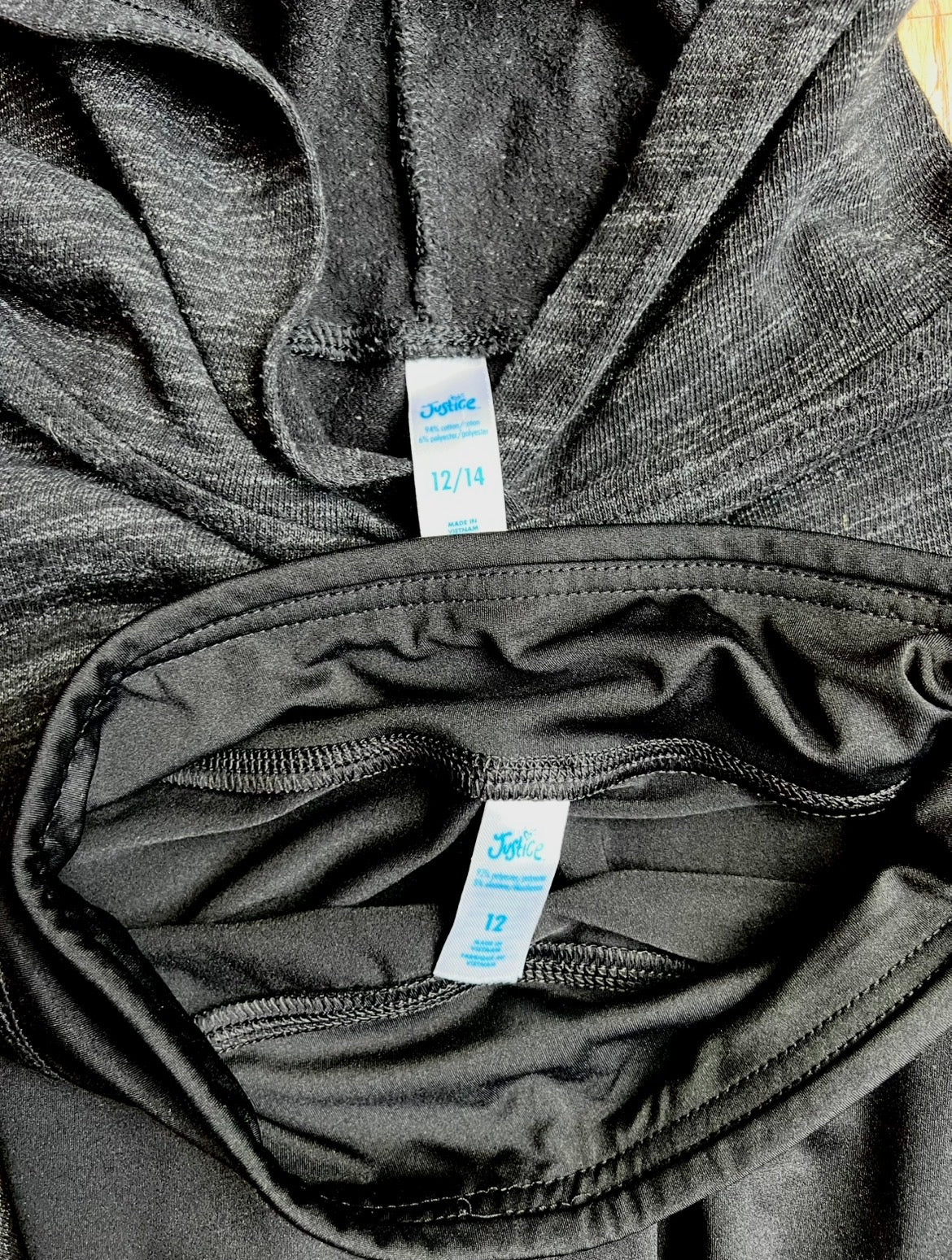 Seller #115 - Justice Girls 12 (12/14) Black Outfit (Hoodie & Leggings), GUC