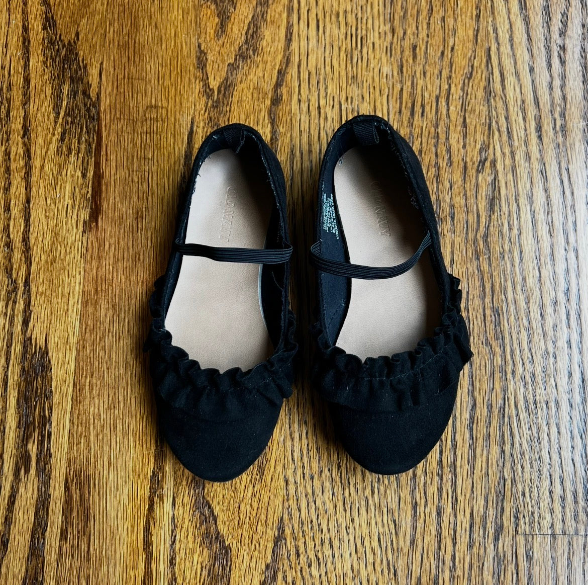 Seller #115 - Old Navy Toddler Girl Size 10 Black Suede Ballet Flats, EUC
