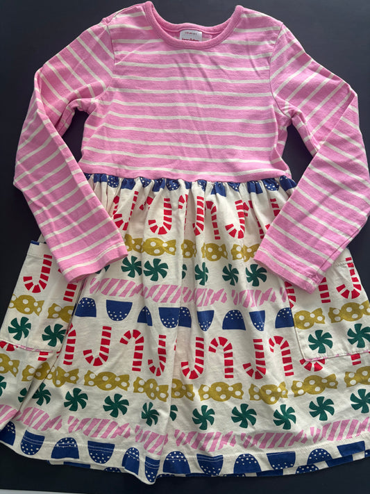 Seller #91 Girls' size 5 Hanna Andersson holiday candy dress VGUC