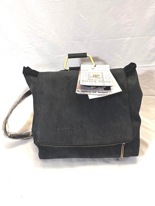 #30 NWT Rosie Pope Navy Leather Diaper Bag