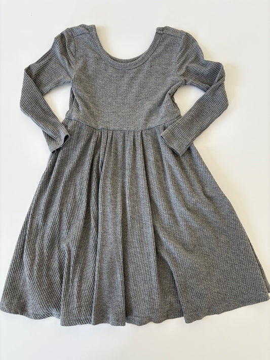 Seller #105 - Size 2T Girls Little Sleepies Gray Ribbed Bamboo Long Sleeve Dress VGUC