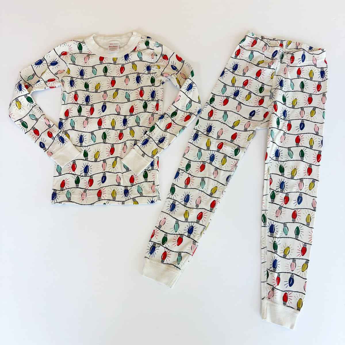 #96 | Size 120 / 6-7 | Hanna Andersson Girls Christmas Light Pajamas