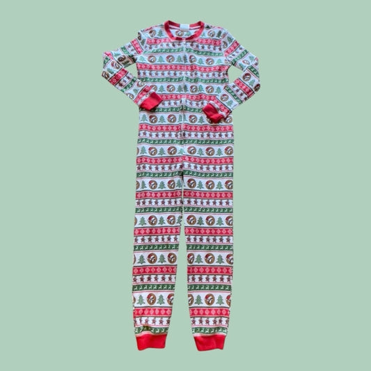 #1 Buc-ee's Striped Christmas Onesie Youth Large REDUCED