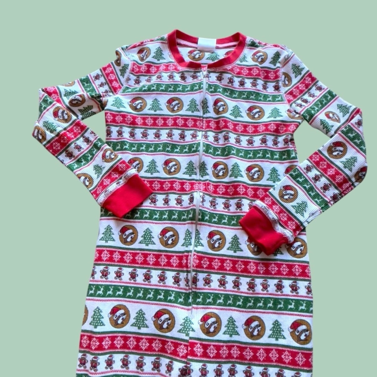 #1 Buc-ee's Striped Christmas Onesie Youth Large REDUCED