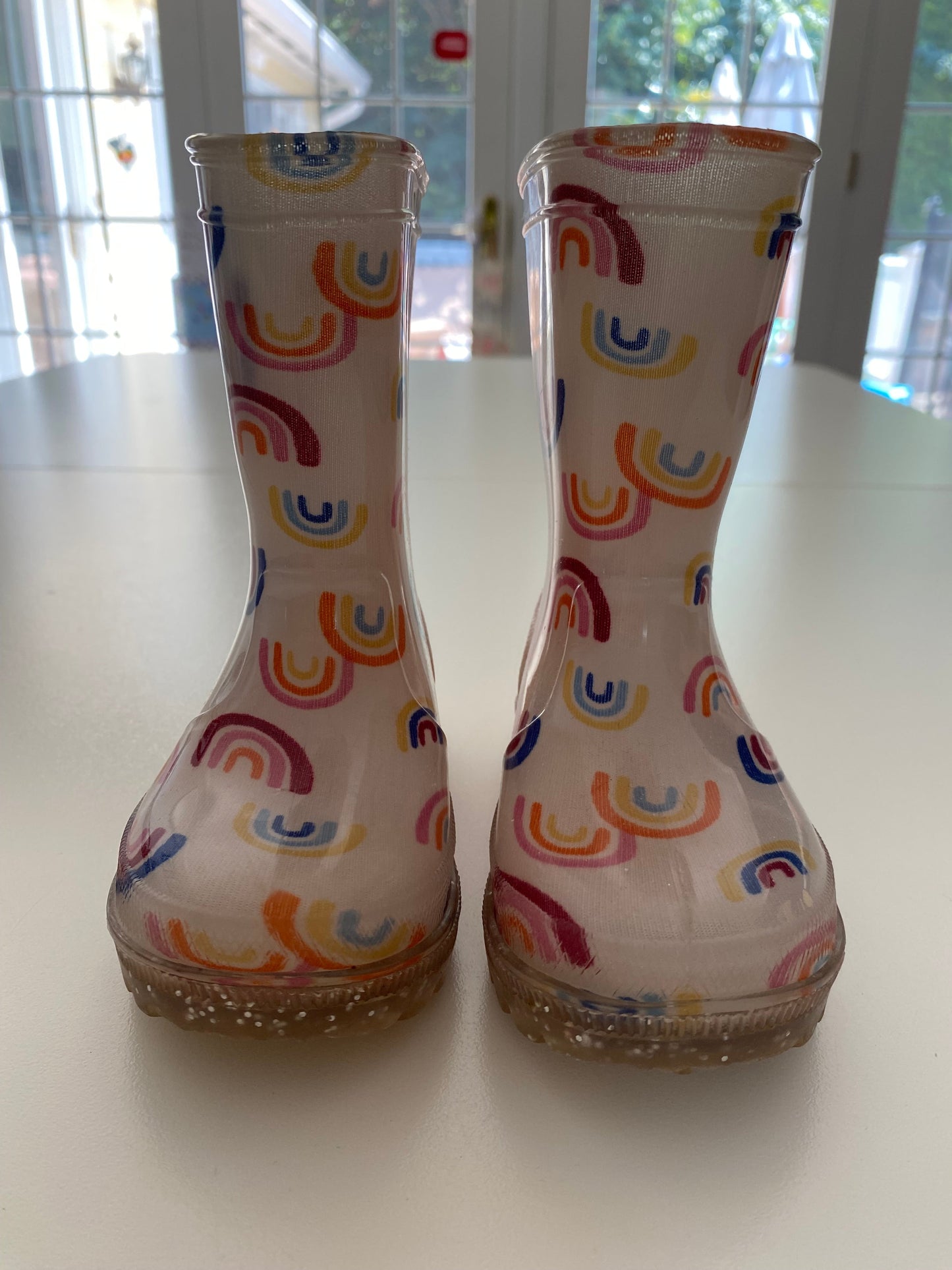 #117, Old Navy Rainbow Print Rainboots toddler Girls Size 5