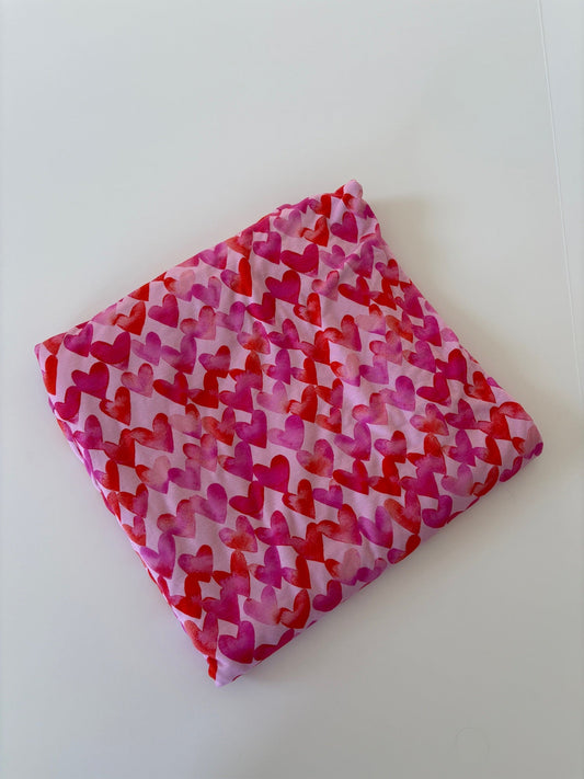 Seller #105 - Little Sleepies Pink Watercolor Hearts Cloud Blanket EUC
