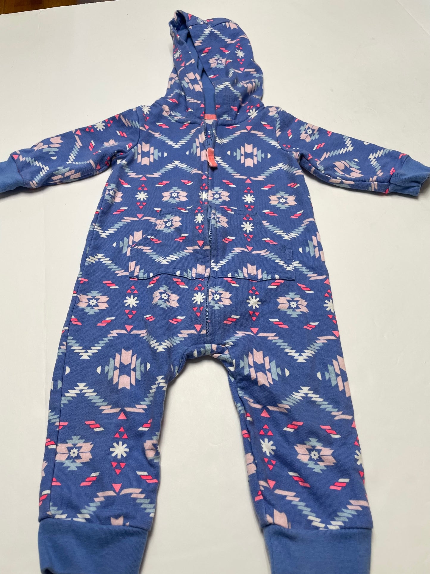 Seller 67 - Carter's Blue Aztec Print Zip Romper 6mo