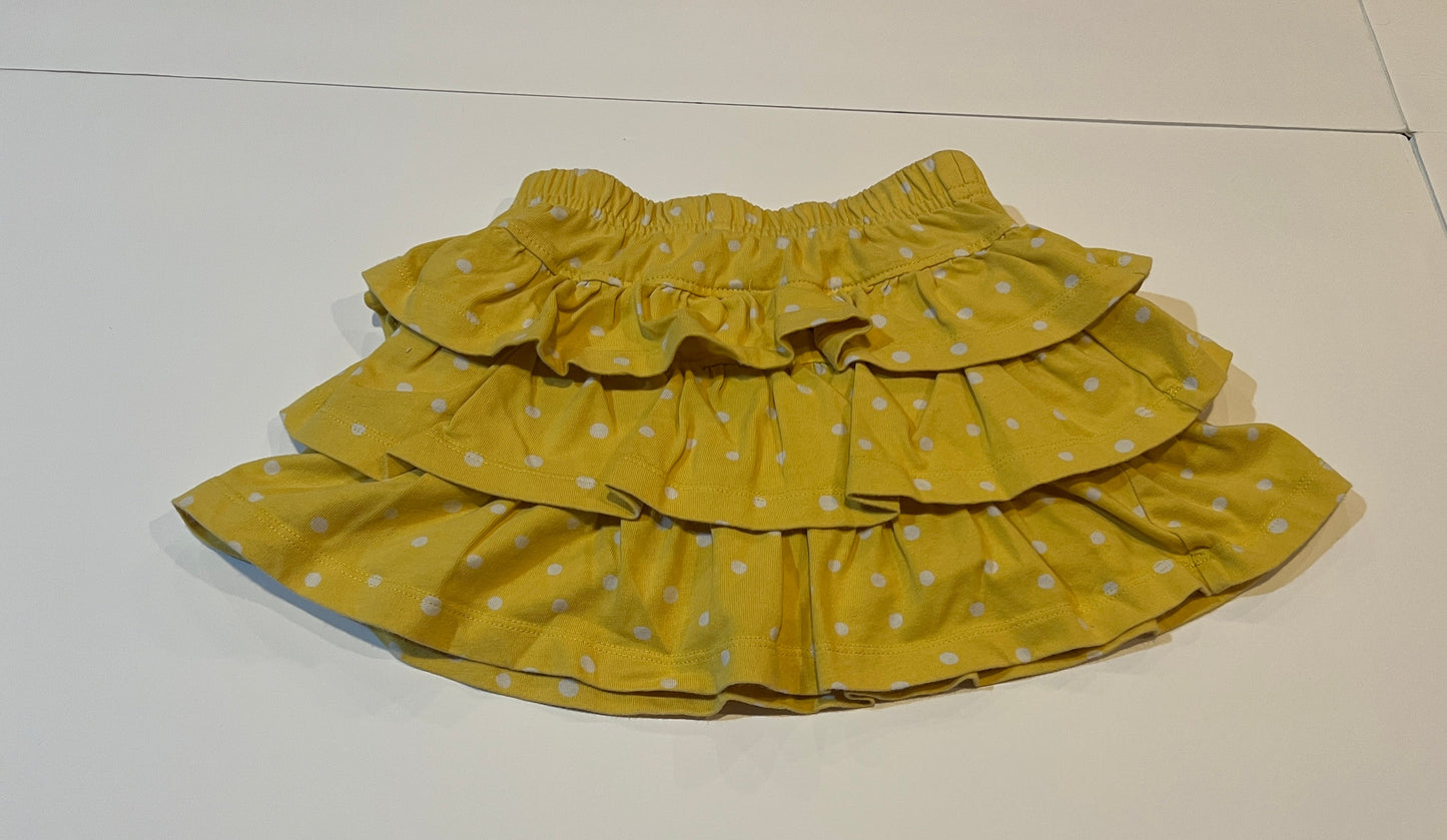 #180 Girls 100 (4) Hanna Andersson Yellow Polka Dot Skort