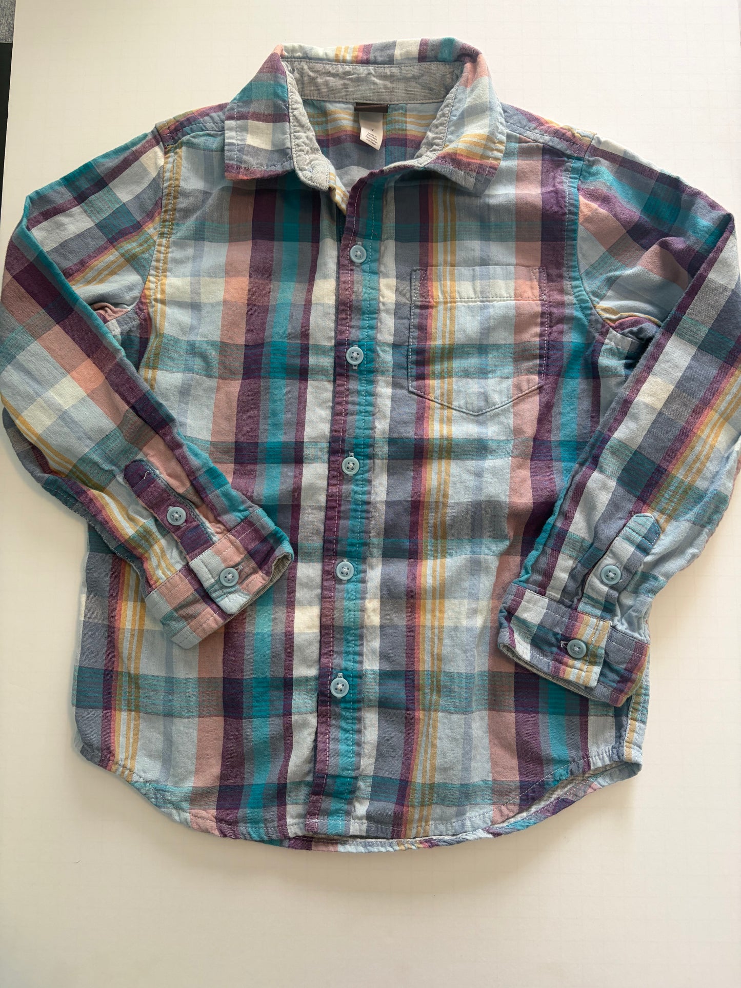Seller #91 Boys' size 7 Tea Collection long-sleeve collared shirt EUC