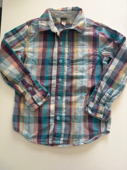 Seller #91 Boys' size 7 Tea Collection long-sleeve collared shirt EUC