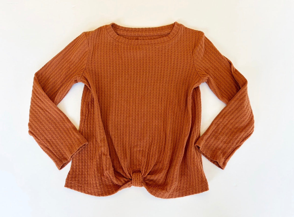 #96 | Size XS (4/5) | Cat & Jack Girls Orange Waffle Shirt