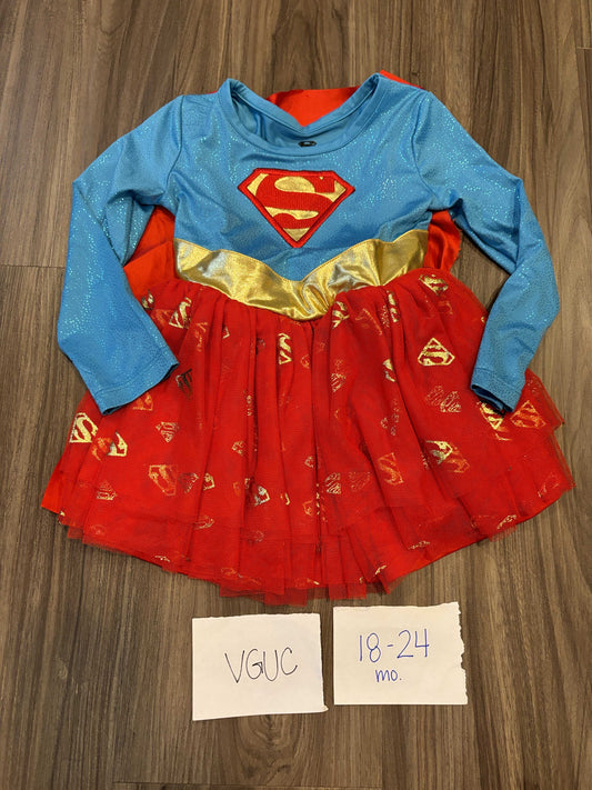 #138 - 18-24 Mo - VGUC Superman Dress w/Cape - PU 45236